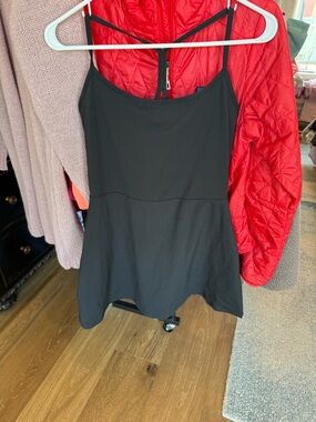 Spiritual Gangster Black Spaghetti-Strap Peplum Dress